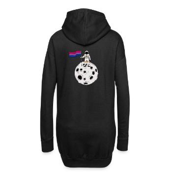 Bisexueller Astronaut auf dem Mond Bi Pride Flagge - Hoodie-Kleid - Schwarz - Hinten