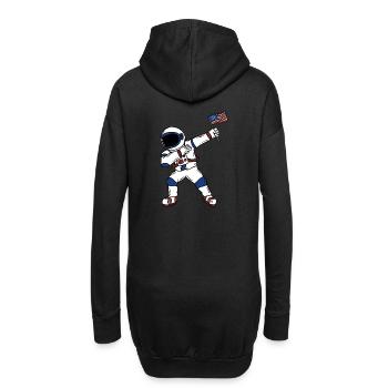 Dabbing Amerikanischer Astronaut 4. Juli - Hoodie-Kleid - Schwarz - Hinten