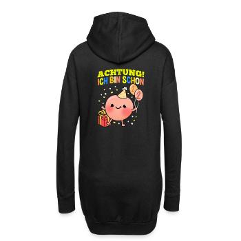Achtung Ich Bin Schon 2 Geburtstag Pfirsich - Hoodie-Kleid - Schwarz - Hinten