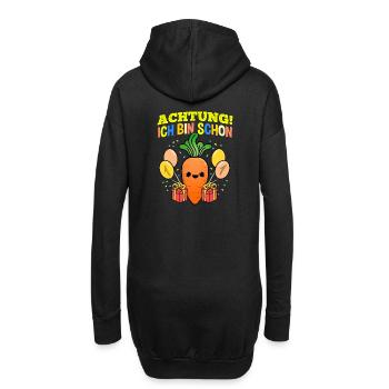 Achtung Ich Bin Schon 1 Geburtstag Karotte - Hoodie-Kleid - Schwarz - Hinten