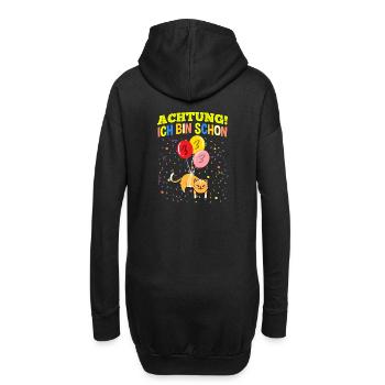 Achtung Ich Bin Schon 3 Geburtstag Katze - Hoodie-Kleid - Schwarz - Hinten