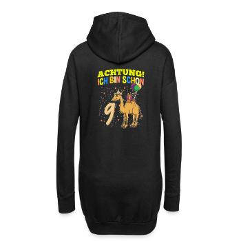 Achtung Ich Bin Schon 9 Geburtstag Kamel-Dromedar - Hoodie-Kleid - Schwarz - Hinten