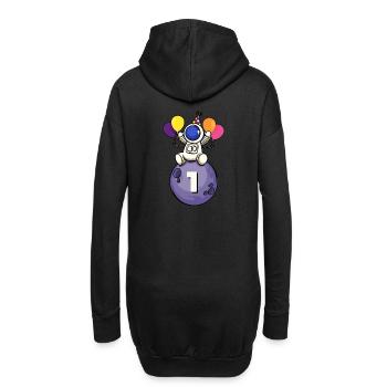 1 Jahre alt Weltraum Geburtstag 1. Geburtstag - Hoodie-Kleid - Schwarz - Hinten