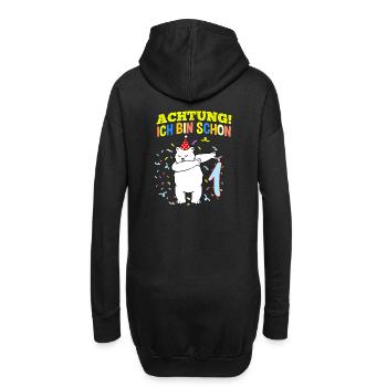 Achtung Ich Bin Schon 1 Geburtstag Eisbär - Hoodie-Kleid - Schwarz - Hinten