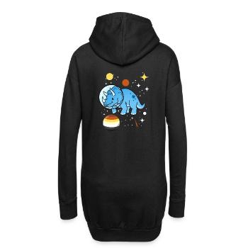 Triceratops Astronaut Gay Bear Pride - Hoodie-Kleid - Schwarz - Hinten