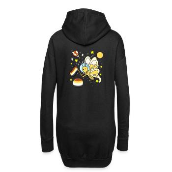 Schmetterling Astronaut Gay Bear Pride - Hoodie-Kleid - Schwarz - Hinten