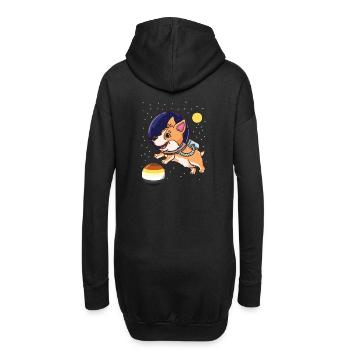 Corgi Astronaut Gay Bear Pride - Hoodie-Kleid - Schwarz - Hinten