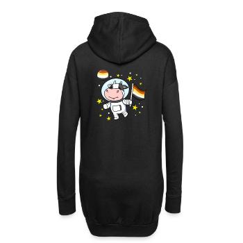 Kuh Astronaut Gay Bear Pride - Hoodie-Kleid - Schwarz - Hinten