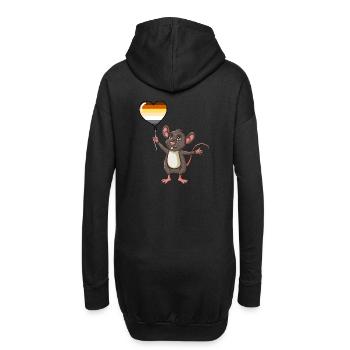 Maus Herzballon Gay Bear Pride - Hoodie-Kleid - Schwarz - Hinten