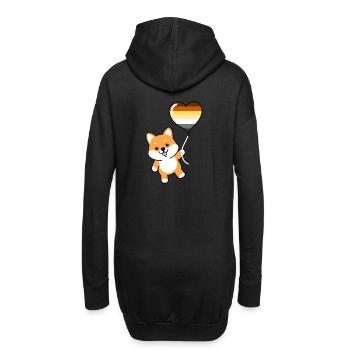 Shiba Inu Herzballon Gay Bear - Hoodie-Kleid - Schwarz - Hinten
