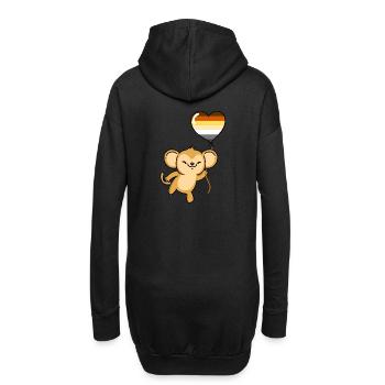 Affe Herzballon Gay Bear - Hoodie-Kleid - Schwarz - Hinten