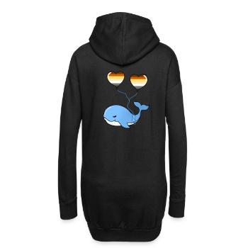 Wal Herzballon Gay Bear - Hoodie-Kleid - Schwarz - Hinten