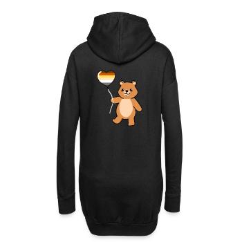 Teddybär Ballon Gay Bear Pride - Hoodie-Kleid - Schwarz - Hinten