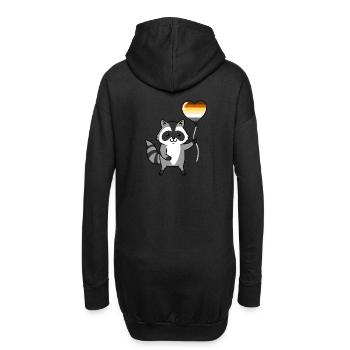 Waschbär Herzballon Gay Bear - Hoodie-Kleid - Schwarz - Hinten