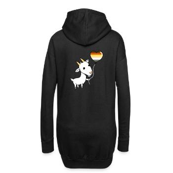 Ziege Herzballon Gay Bear Pride - Hoodie-Kleid - Schwarz - Hinten