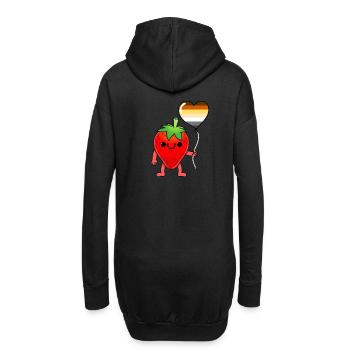 Erdbeer Herzballon Gay Bear - Hoodie-Kleid - Schwarz - Hinten