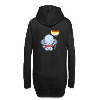 Elefant Herzballon Gay Bear - Hoodie-Kleid - Schwarz - Hinten