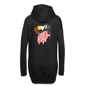 Bärtierchen Herzballon Gay Bear Pride - Hoodie-Kleid - Schwarz - Hinten