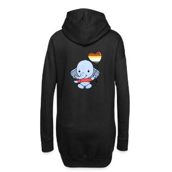 Elefant Herzballon Gay Bear Pride - Hoodie-Kleid - Schwarz - Hinten