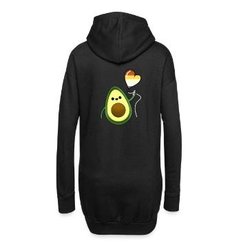 Avocado Herzballon Gay Bear Pride - Hoodie-Kleid - Schwarz - Hinten