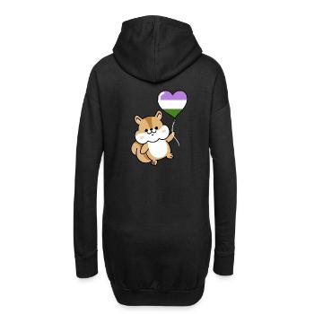 Ballon cœur d’écureuil Genderqueer - Sweat-shirt à capuche long Femme - noir - Dos
