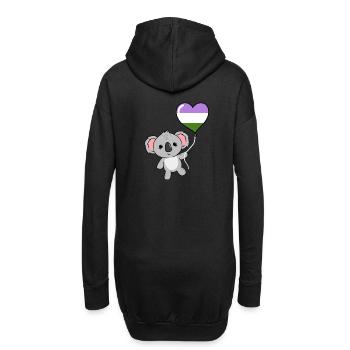 Koala Heart Balloon Genderqueer Pride - Sweat-shirt à capuche long Femme - noir - Dos