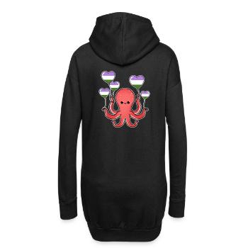 Octopus Balloon Genderqueer Pride - Sweat-shirt à capuche long Femme - noir - Dos