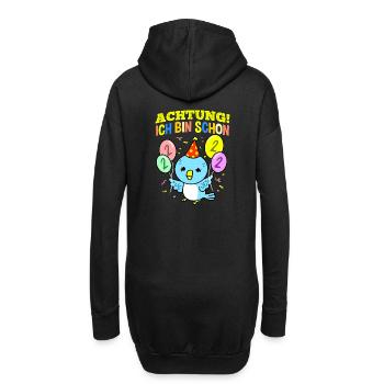 Achtung Ich Bin Schon 2 Geburtstag Wellensittich - Hoodie-Kleid - Schwarz - Hinten