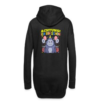 Achtung Ich Bin Schon 1 Tier Geburtstag Gorilla - Hoodie-Kleid - Schwarz - Hinten
