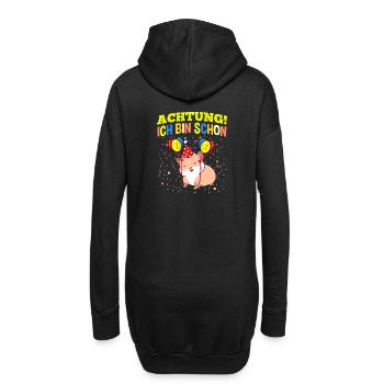 Achtung Ich Bin Schon 2 Geburtstag Meerschweinchen - Hoodie-Kleid - Schwarz - Hinten