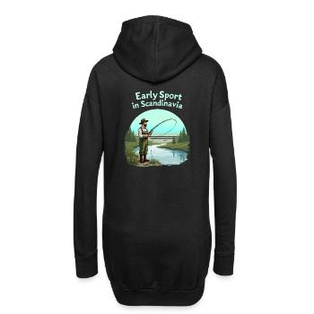 Angeln in Skandinavien - Hoodie-Kleid - Schwarz - Hinten