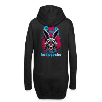 Lapin mignon mais psychopathe - Sweat-shirt à capuche long Femme - noir - Dos