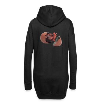 Cœur dans l’œuf - Sweat-shirt à capuche long Femme - noir - Dos