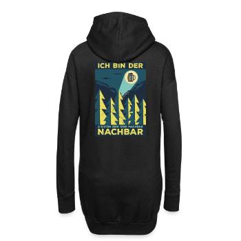 Ich bin der 2 Kisten Bier sind machbar Nachbar - Hoodie-Kleid - Schwarz - Hinten