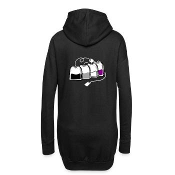 Sachet de thé asexué Ace Pride - Sweat-shirt à capuche long Femme - noir - Dos
