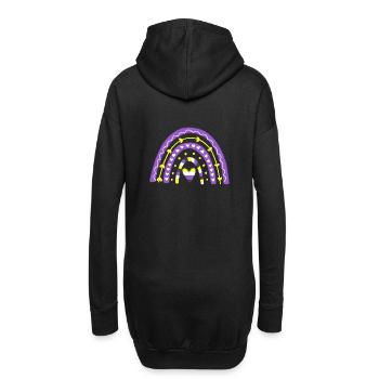 Nonbinary Pride Boho Rainbow - Hoodie Dress - black - Back