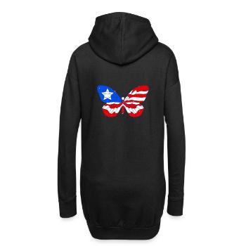 PR Drapeau Butterfly Heritage Porto Rico - Sweat-shirt à capuche long Femme - noir - Dos