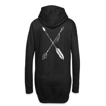 flèches indiennes - Sweat-shirt à capuche long Femme - noir - Dos