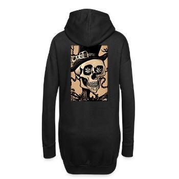 Squelette Skull Flower Steampunk Halloween - Sweat-shirt à capuche long Femme - noir - Dos