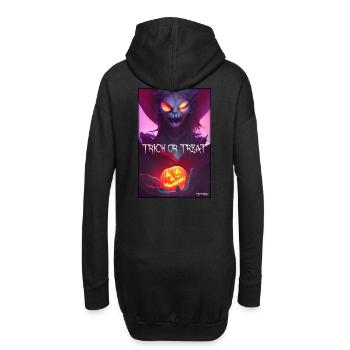 Halloween Hexe Zombie Monster Kürbis Süßes Saures - Hoodie-Kleid - Schwarz - Hinten