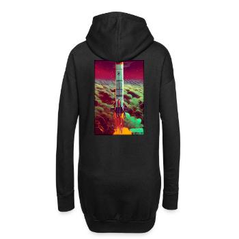 Lancement de fusée Space Stars Nuages - Sweat-shirt à capuche long Femme - noir - Dos