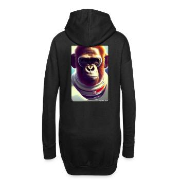 Monkey Animal Astronaute Espace Univers 2 - Sweat-shirt à capuche long Femme - noir - Dos