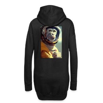 Singe Animal Astronaute Espace Univers 1 - Sweat-shirt à capuche long Femme - noir - Dos