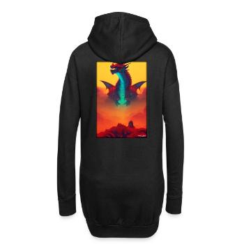 Fantaisie de créature de dragon - Sweat-shirt à capuche long Femme - noir - Dos