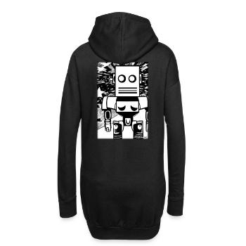 Roboter Comic Zukunft Cyborg Maschine Technik - Hoodie-Kleid - Schwarz - Hinten