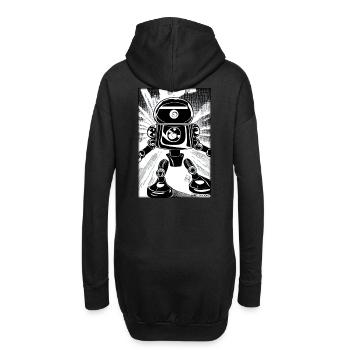 Roboter Comic Zukunft Cyborg Maschine Technik - Hoodie-Kleid - Schwarz - Hinten