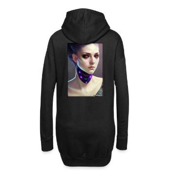 Cyber Goth Frau Zukunft Technik Wissenschaft - Hoodie-Kleid - Schwarz - Hinten