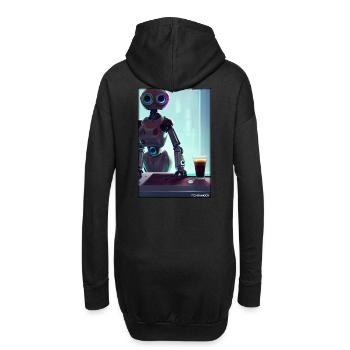 Robot Coffee Future Science Machine - Hoodie Dress - black - Back