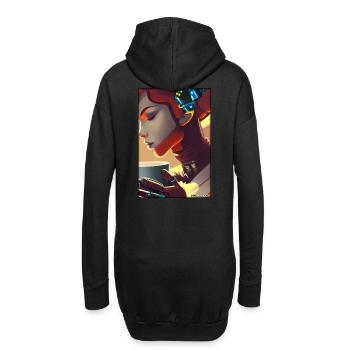 Robot Coffee Future Science Machine - Hoodie Dress - black - Back