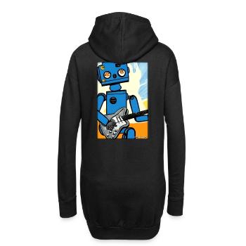 Roboter Gitarre Gitarrist Zukunft Musik Comic - Hoodie-Kleid - Schwarz - Hinten